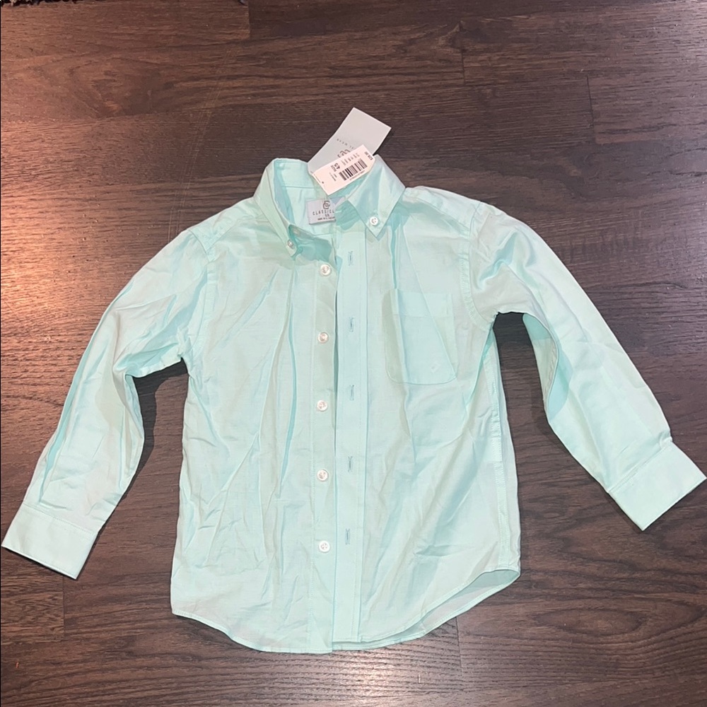 Mint Green Kids Button-Up Shirt